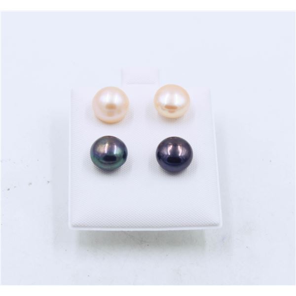 #65-NATURAL AKUYA PEARL EARRINGS 2 SET