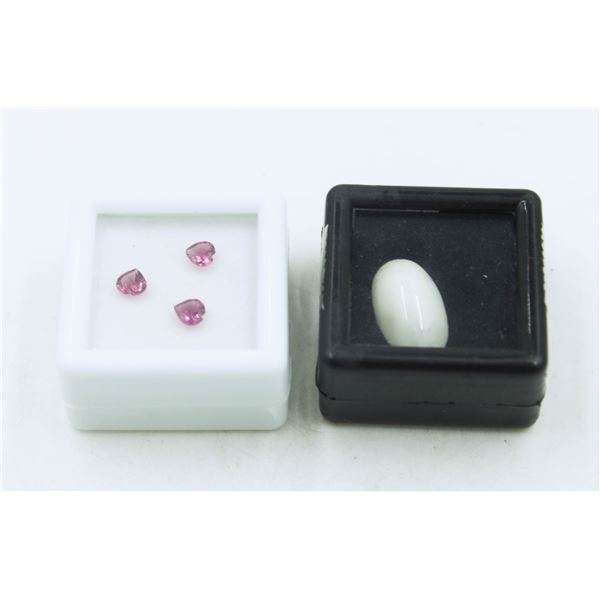 #81- RHODOLITE GARNET  0.85CT & WHITE Sapphire