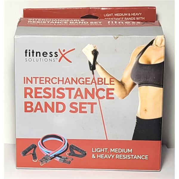 7)  LOT OF 3 EXERCISE RESISTANCE BANDS, LIGHT,