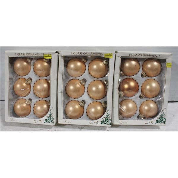 3 SETS OF VINTAGE GLASS CHRISTMAS ORNAMENTS