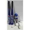 Image 1 : TWO TORONTO BLUE JAYS FOAM BATS & SOCK MONKEY