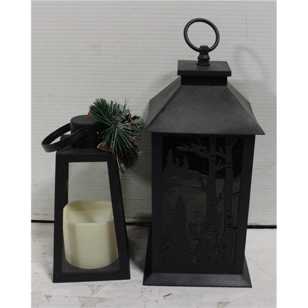 2 CHRISTMAS DECOR LANTERNS