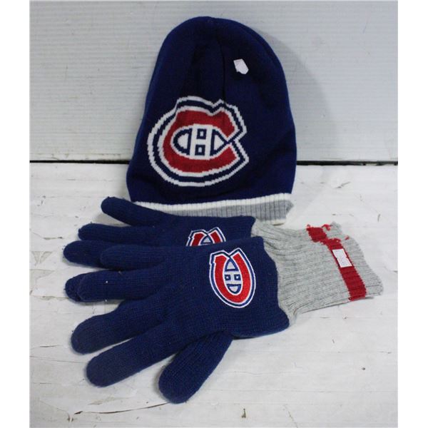 MONTREAL CANADIENS TOQUE & GLOVES