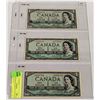 Image 1 : 1954 MODIFIED HAIR DO $1 CANADA BANK NOTES