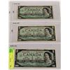 Image 1 : 1967 ONE DOLLAR MODIFIED HAIR SET OF 3 BANK NOTES