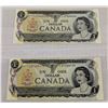 Image 1 : 1973 UNCIRCULATED $1 ONE DOLLAR BANK NOTES CANADA
