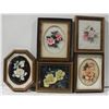 Image 1 : 5 MEDIUM FRAMED PAPER 3D FLOWER ART PIECES