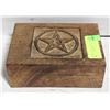 Image 1 : CARVED WOODEN PENTAGRAM KEEPSAKE BOX