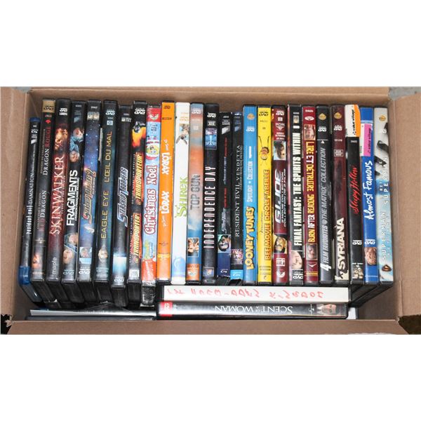 LARGE BOX ASSORTED POPULAR DVD MOVIES
