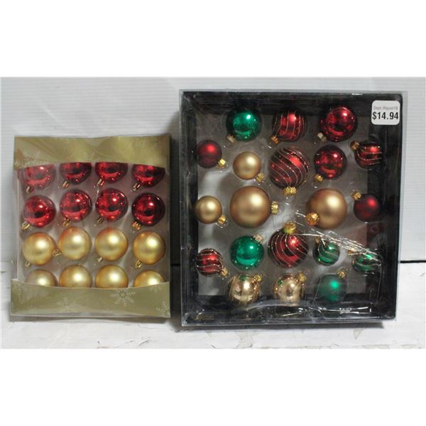 2 BOXES OF XMAS ORNAMENTS,36 IN TOTAL