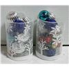 Image 1 : 2 SNOWFLAKE ETCHED GLASS VASES OF XMAS