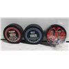 Image 1 : 3 HOCKEY PUCKS - MCDONALDS (NEW) &  2 HOF NEW