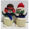 Image 1 : PAIR OF BATTERY POWERED LIT SNOWMAN