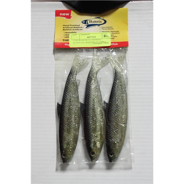 3 PACK BLACK HERRING ARTIFICIAL BAITFISH TUNABLE