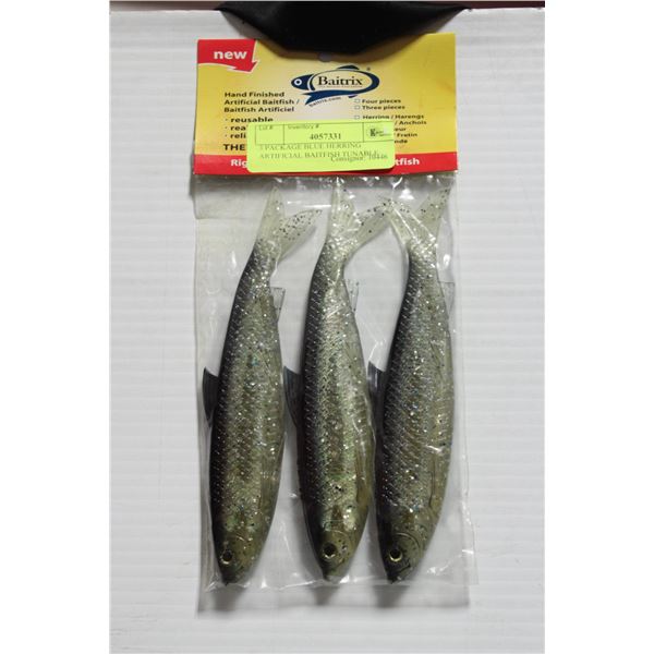 3 PACK BLACK HERRING ARTIFICIAL BAITFISH TUNABLE