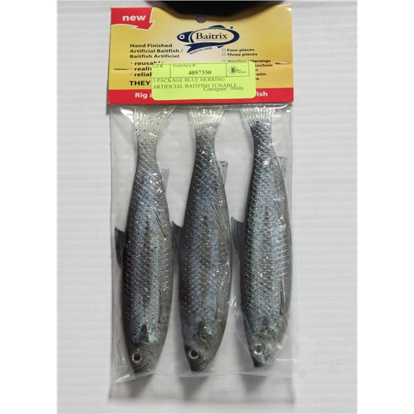 3 PACK BLUE HERRING ARTIFICIAL BAITFISH TUNABLE