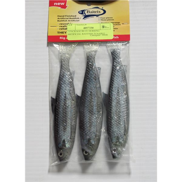 3 PACKAGE BLUE HERRING ARTIFICIAL BAITFISH TUNABLE