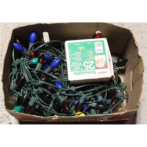 BOX OF CHRISTMAS LIGHTS TESTED WORKING 5 STRINGS
