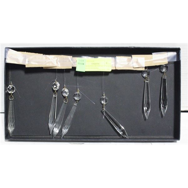 7 CLEAR GLASS CRYSTALS 4" EACH STRUNG ON INVISIBLE