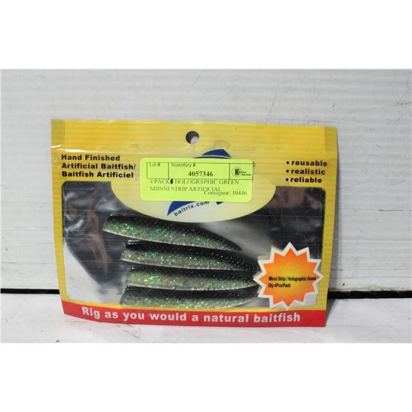 4 PACK HOLOGRAPHIC GREEN MIINNI STRIP ARTIFICIAL