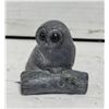 Image 1 : INUIT SOAPSTONE OWL FIGURE STATUE