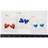 Image 1 : 3 NEW PAIRS TURQUOISE, RED AND BLUE OF HEART