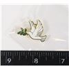 Image 1 : NEW GOLD TONE DOVE WITH FIG LEAF LAPEL PIN