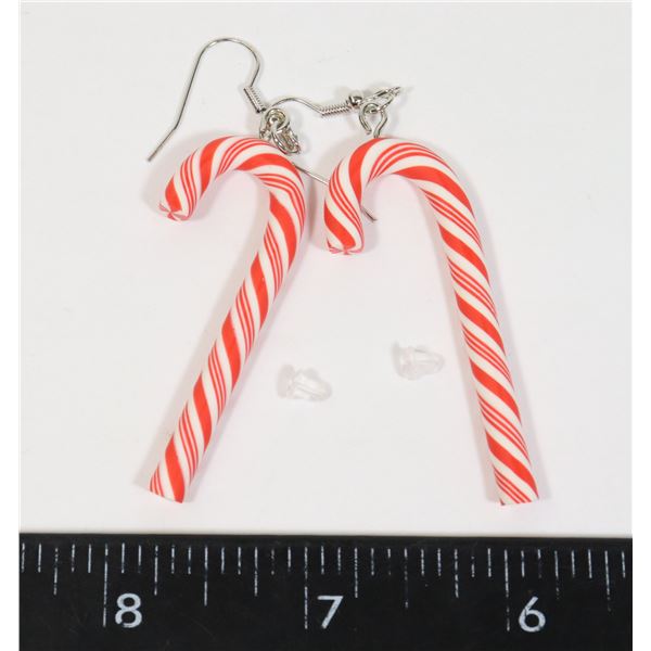 NEW CANDY CANE DROP EARRINGS