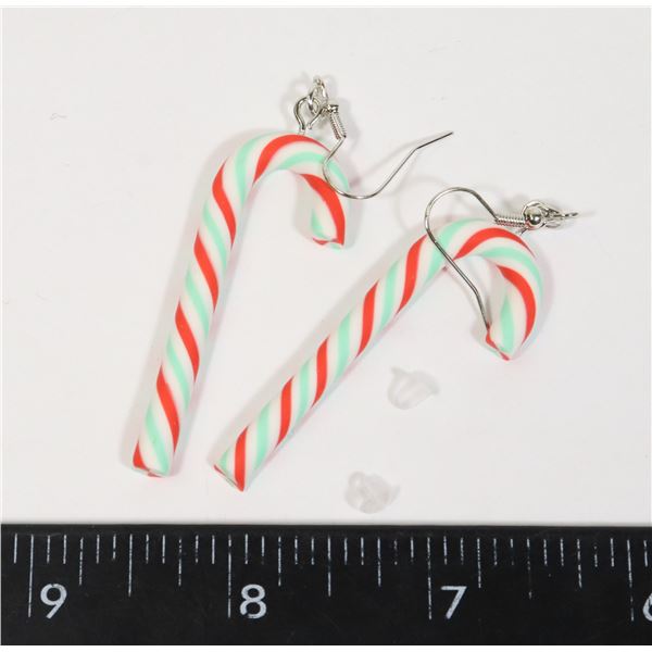 NEW PEPPERMINT CANDY CANE DROP EARRINGS