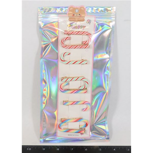 NEW CANDY CANE THE ALLIGATOR HAIR CLIPS