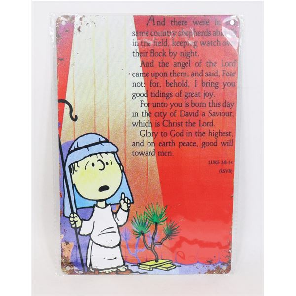 NEW PEANUTS CHRISTMAS THEME METAL SIGN