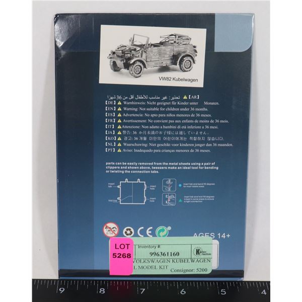 NEW VOLKSWAGEN KUBELWAGEN METAL MODEL KIT