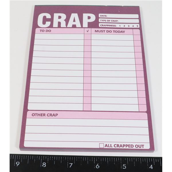 NEW "CRAP TO DO" NOTEPAD FUNNY NOVELTY GIFT