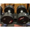 Image 1 : PAIR OF UMAX NEOPRENE COATED DUMBBELLS -65LBS