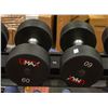 Image 1 : PAIR OF UMAX NEOPRENE COATED DUMBBELLS -60LBS