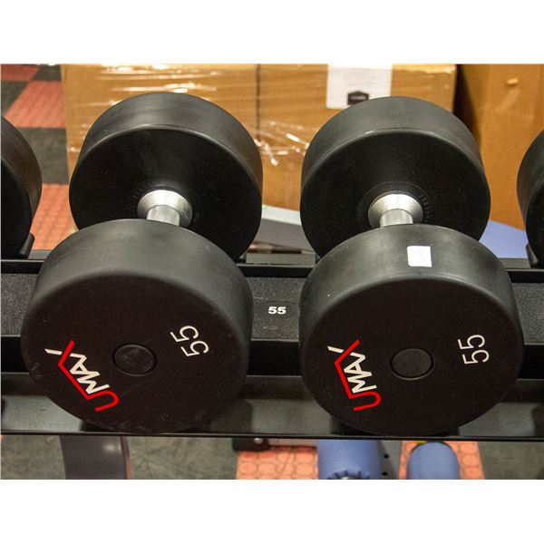 PAIR OF UMAX NEOPRENE COATED DUMBBELLS -55LBS