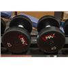 Image 1 : PAIR OF UMAX NEOPRENE COATED DUMBBELLS -40LBS