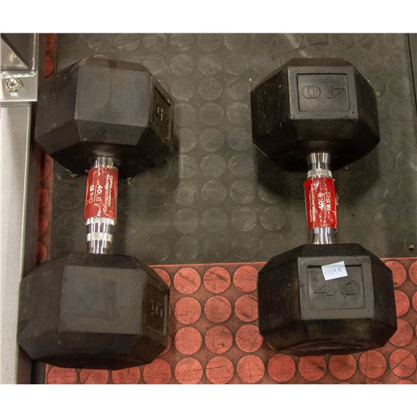 PAIR OF CAPSTRENGTH NEOPRENE COATED DUMMBELLS 40LB