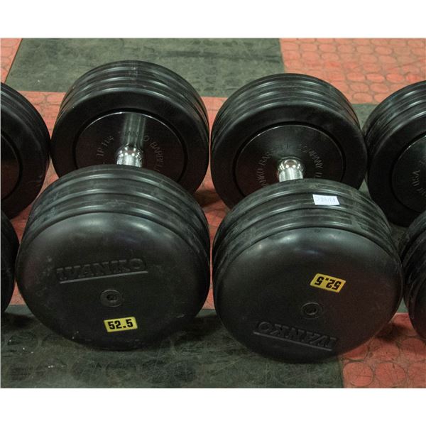 PAIR OF IVANKO 52.5LB COATED DUMMBELLS