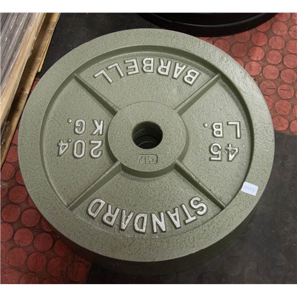 SET OF FOUR 45LB METAL PLATES