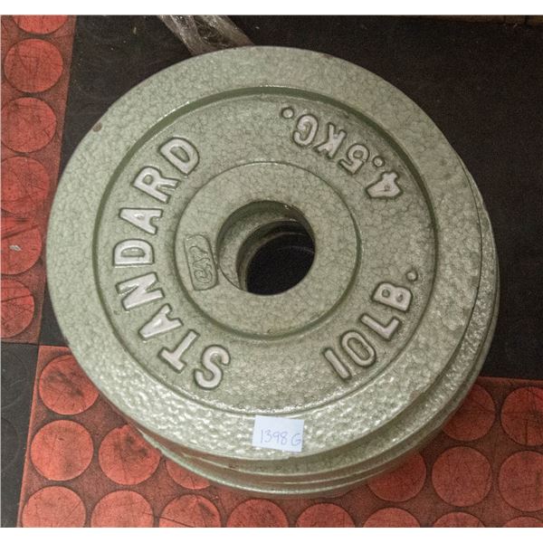 SET OF FOUR 10LB METAL PLATES