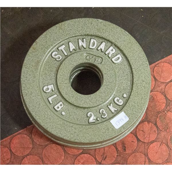 SET OF FOUR 5LB METAL PLATES