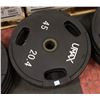 Image 1 : SET OF FOUR UMAX NEOPRENE COATED 45LB PLATES