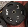 Image 1 : SET OF FOUR UMAX NEOPRENE COATED 45LB PLATES