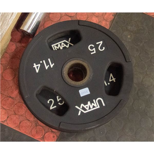 SET OF TWO UMAX NEOPRENE COATED 25LB PLATES
