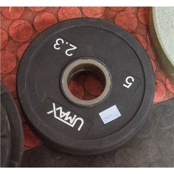SET OF TWO UMAX NEOPRENE COATED 5LB PLATES