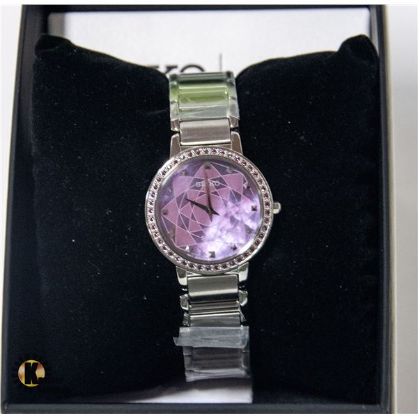 NEW SEIKO SOLAR LADIES WATCH, 33 MM CASE