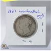 Image 1 : 1887 NEWFOUNDLAND QUEEN VICTORIA 50 CENT