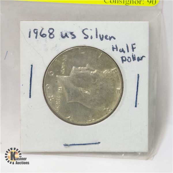 1968 U.S. SILVER KENNEDY HALF DOLLAR