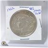 Image 1 : RARE 1922 U.S. SILVER "PEACE" DOLLAR COIN